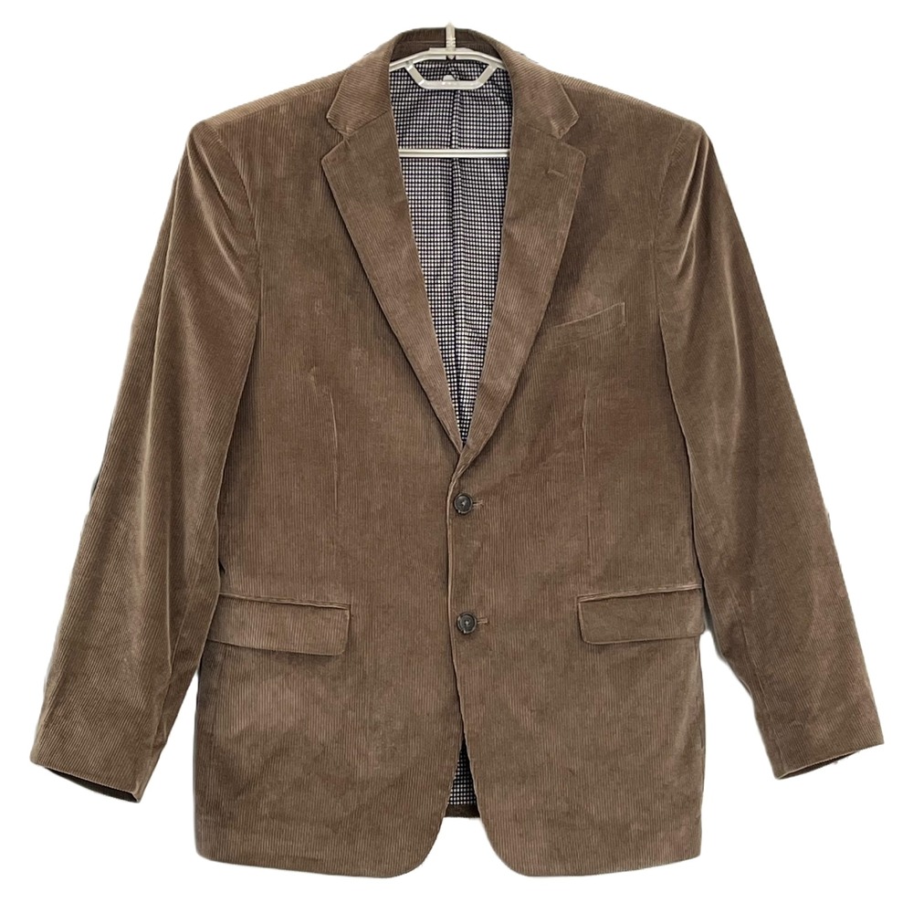 Saddlebred Men's Corduroy‎ Sport Coat Blazer 40R Brown 100% Cotton Suit Jacket